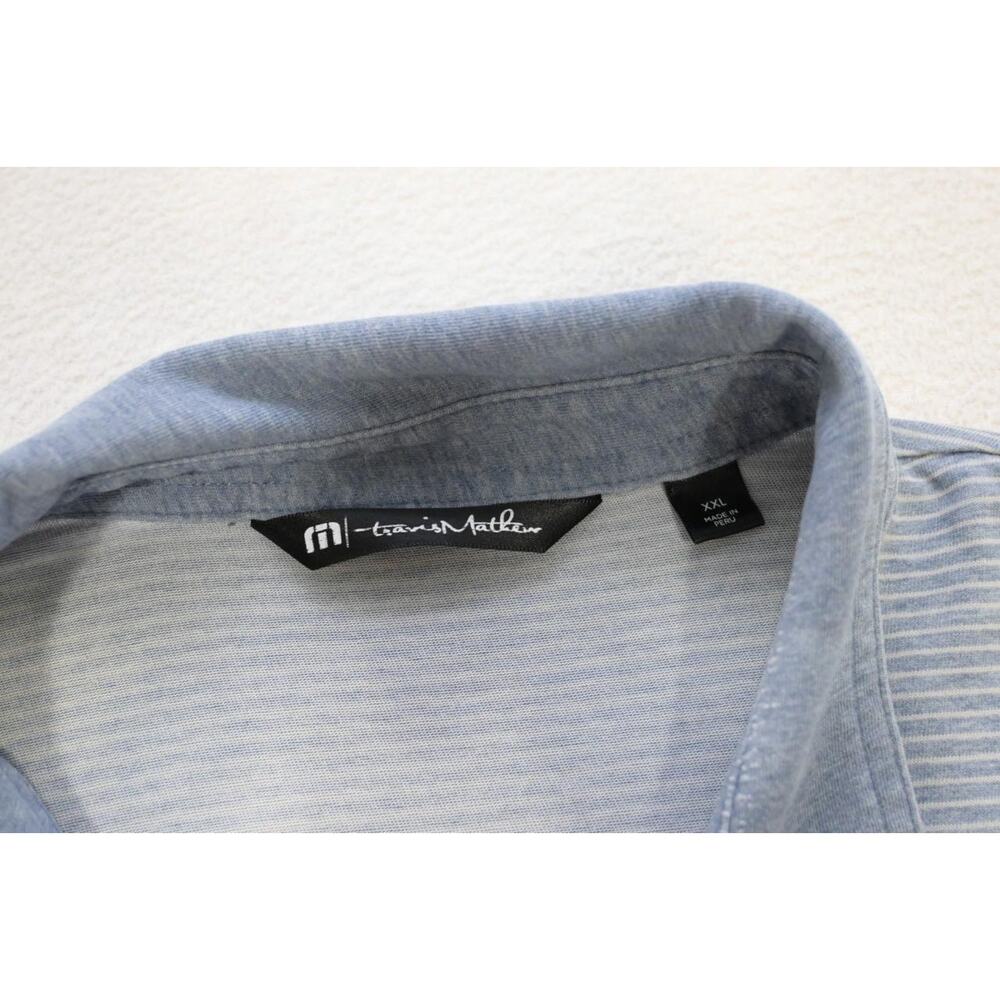 Travis Mathew Golf Polo Striped Pima Poly Stretch Golf Shirt Mens Size 2XL XXL - Picture 10 of 11